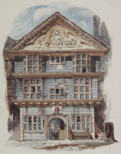 Rückblick auf die Rose Tavern, Fenchurch Street im Jahr 1730 von C. Williams